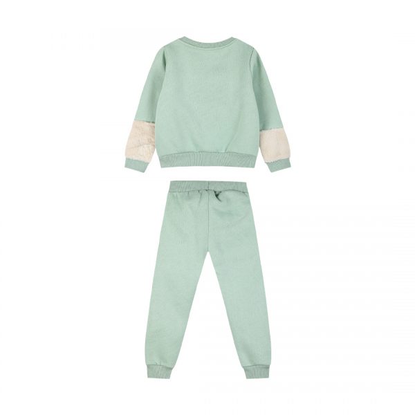 Fleece tracksuit set with embroidery for girls