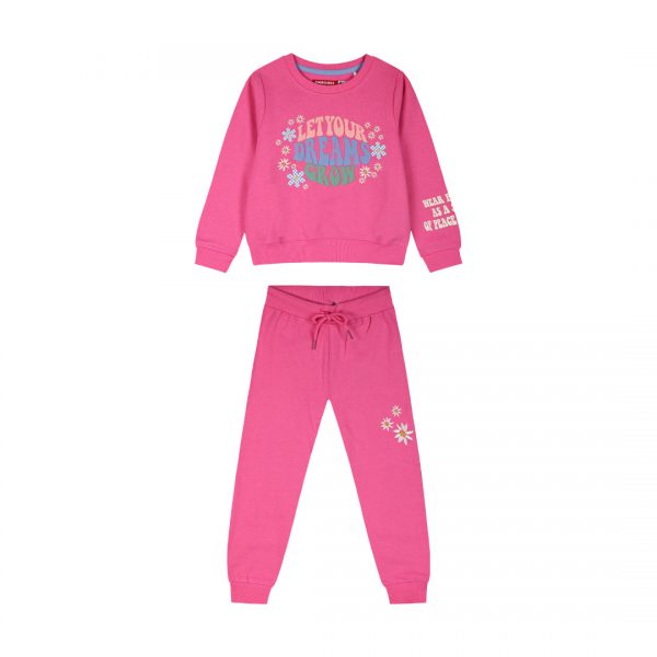 Fleece tracksuit set with print for girls