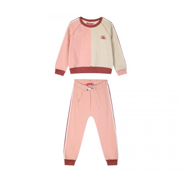 Fleece tracksuit set with embroidery for girls