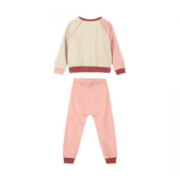 Fleece tracksuit set with embroidery for girls