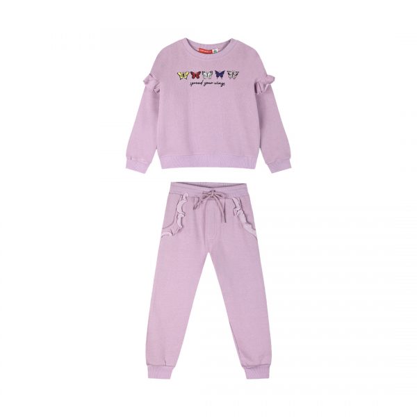 Fleece tracksuit set with print for girls