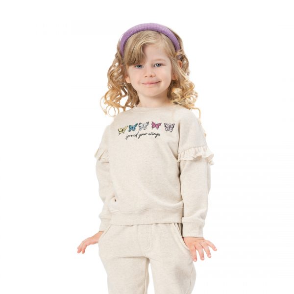 Fleece tracksuit set with print for girls