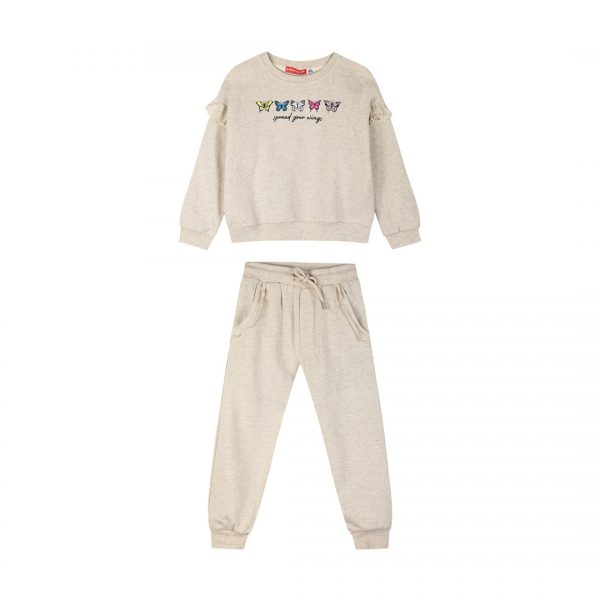 Fleece tracksuit set with print for girls