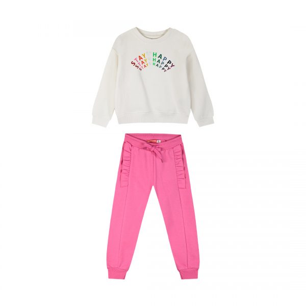 Fleece tracksuit set with print for girls