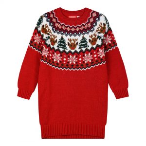 Knit christmas dress for girls