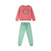 Fleece tracksuit set with embroidery for girls