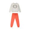 Fleece tracksuit set with embroidery for girls