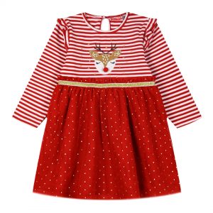 Stripped christmas dress for girls