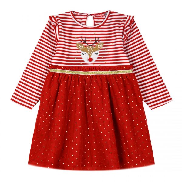 Stripped christmas dress for girls