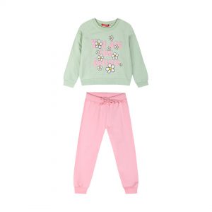 Fleece tracksuit set with print for girls