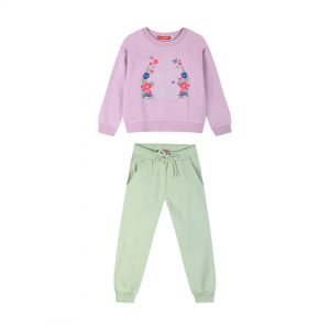 Fleece tracksuit set with print for girls