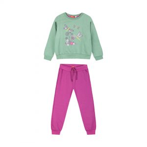 Fleece tracksuit set with print for girls