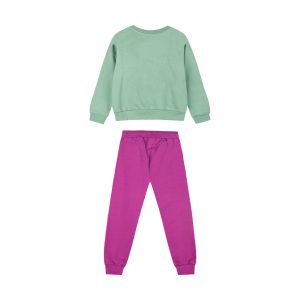 Fleece tracksuit set with print for girls