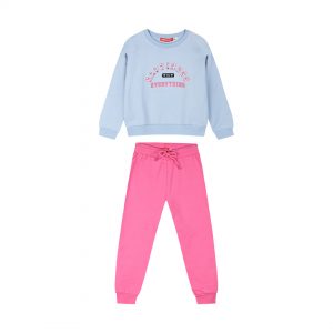 Fleece tracksuit set with print for girls