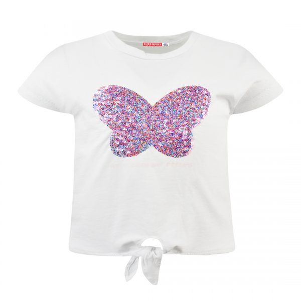 Μπλούζα για κορίτσι με πεταλούδα από παγιέτες