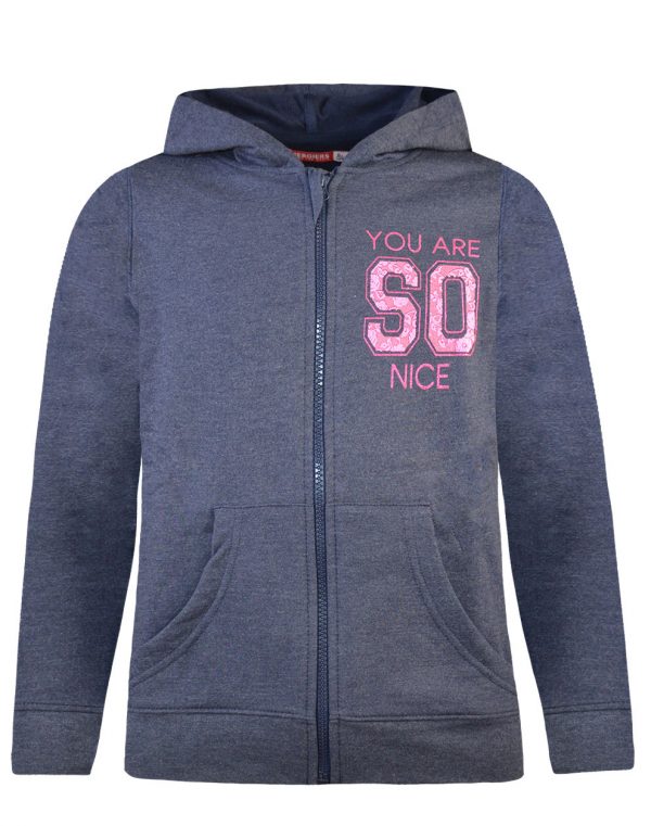 Energiers Basic Line fleece jacket with hood and glitter details