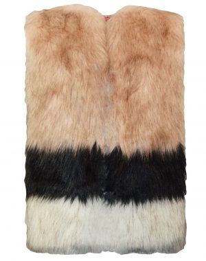 Vest with fake fur at the front and knitted at the back for girl