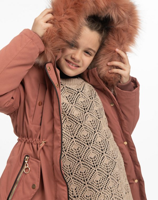 Coat with hood for girls