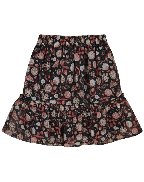 Girl΄s floral print skirt with lining