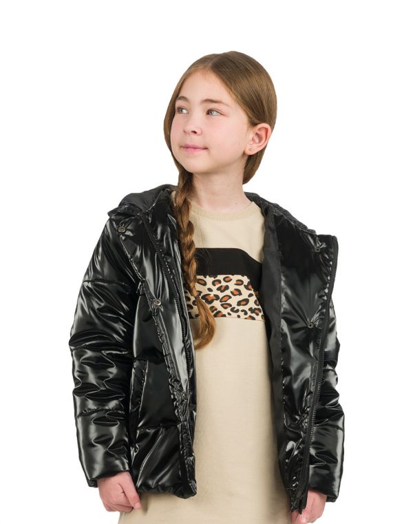 Girl΄s shiny quilted puffer jacket