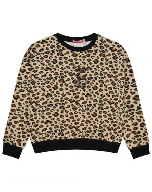 Girl΄s fleece blouse with leopard animal print