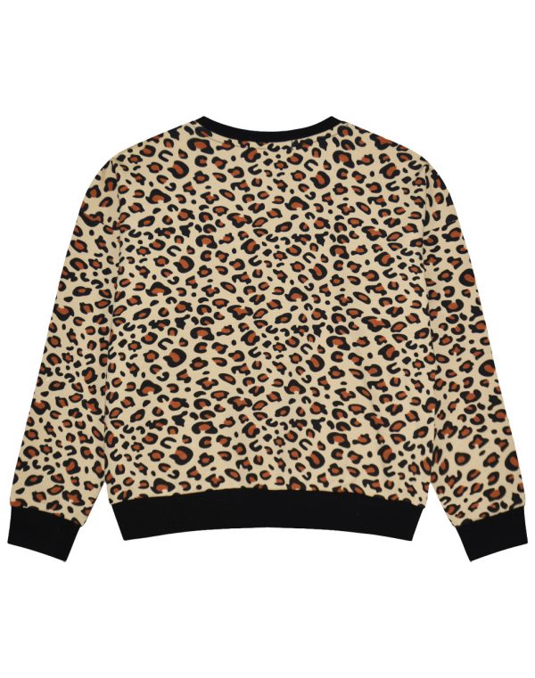 Girl΄s fleece blouse with leopard animal print