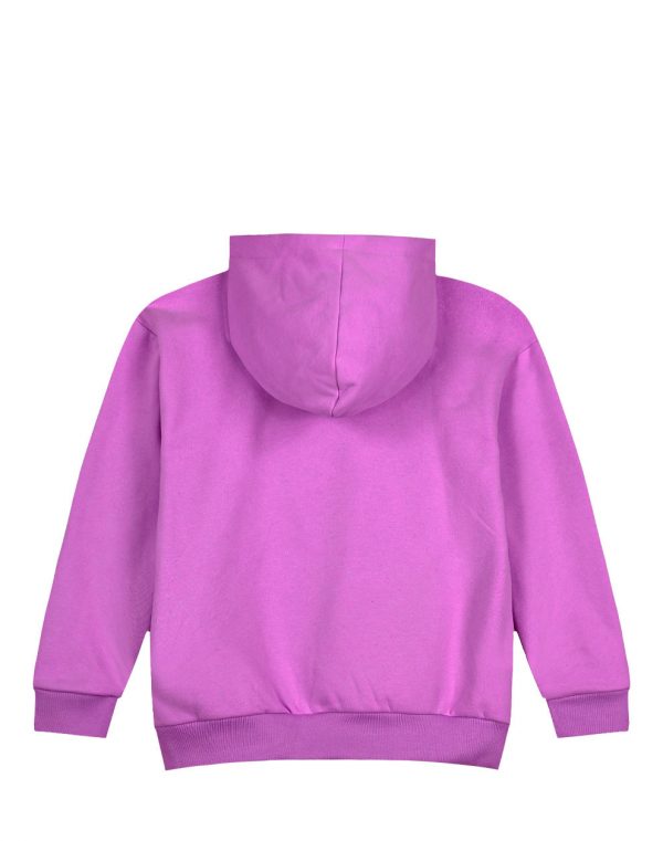 Girl΄s fleece blouse with hood and velour print