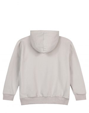 Girl΄s fleece blouse with hood and velour print