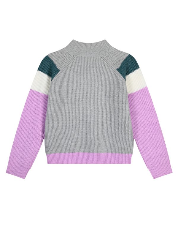 Girl΄s colourful knit turtleneck pullover