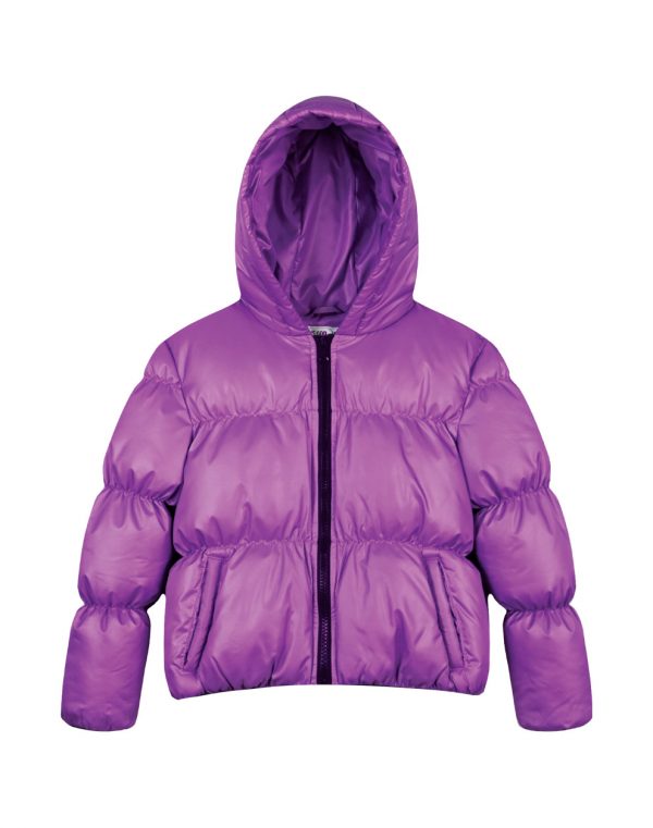 Girl΄s short puffer jacket with hood