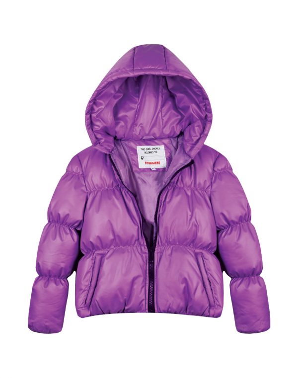 Girl΄s short puffer jacket with hood