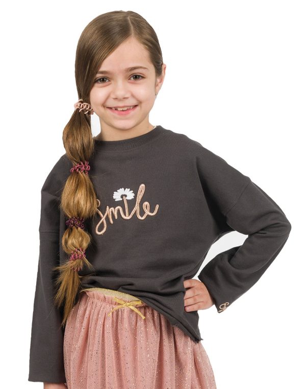 Girl΄s fleece blouse with embroidery