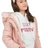 Girl΄s fleece blouse with hood and embroidery