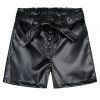 Imitation leather shorts for girls