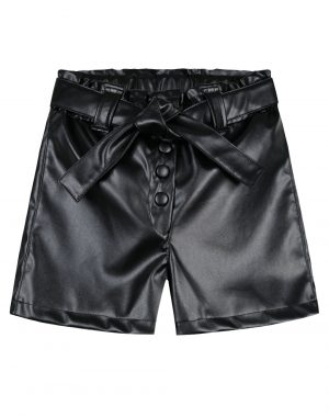 Imitation leather shorts for girls