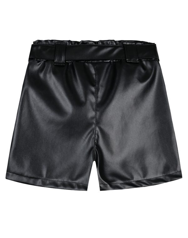 Imitation leather shorts for girls