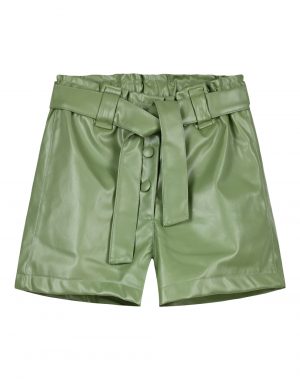 Imitation leather shorts for girls