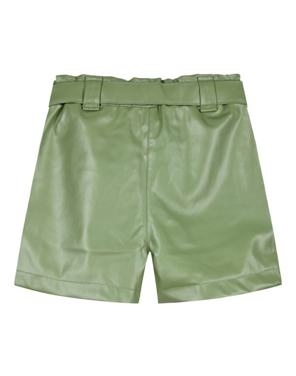 Imitation leather shorts for girls