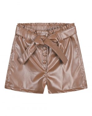 Imitation leather shorts for girls