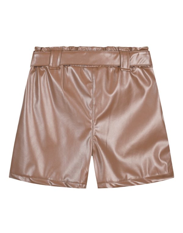 Imitation leather shorts for girls