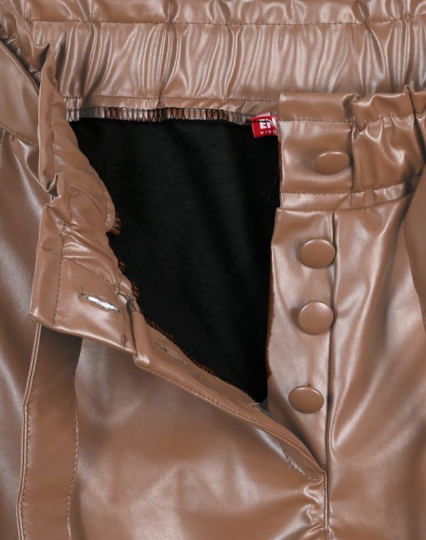 Imitation leather shorts for girls