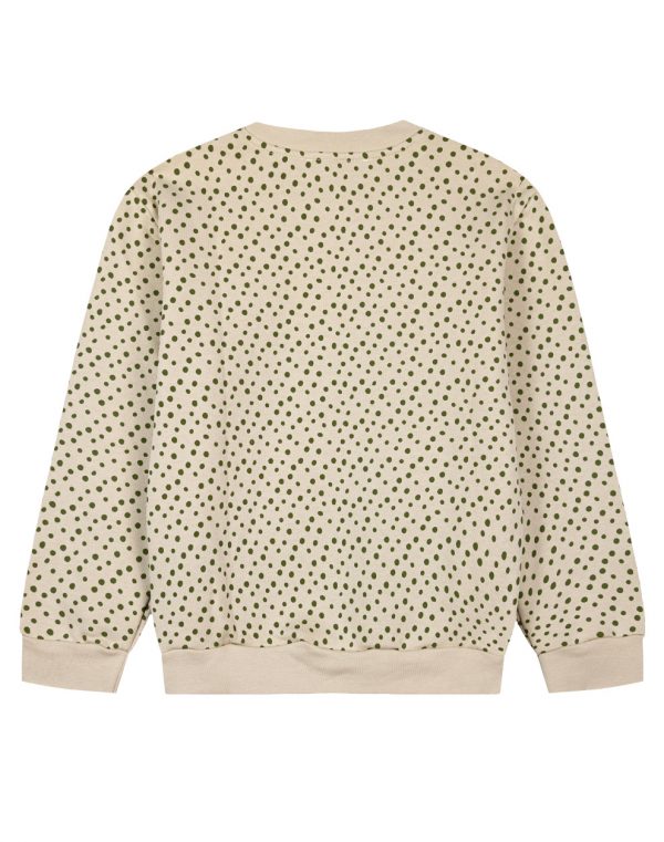 Girl΄s all over print fleece off-shoulder blouse with embroidery