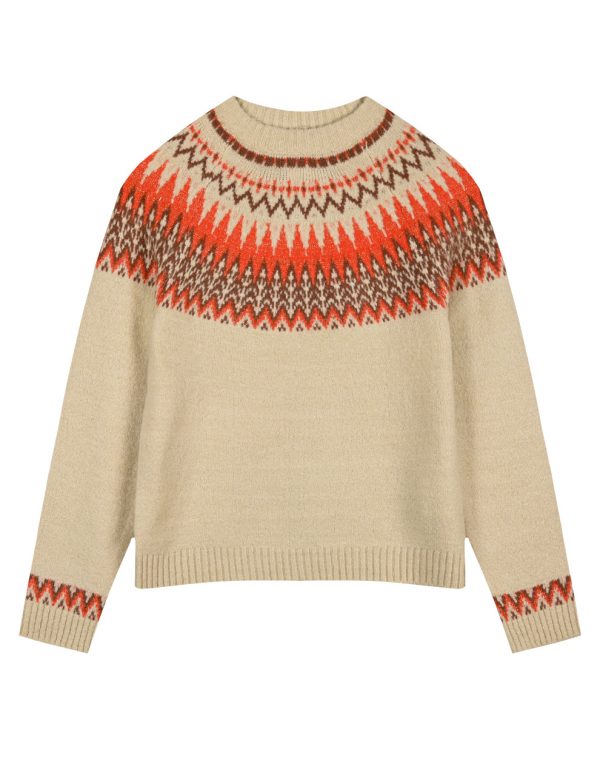 Girl΄s colourful aztec knit pullover