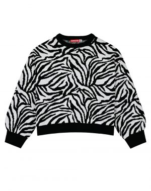 Girl΄s knit zebra animal print pullover