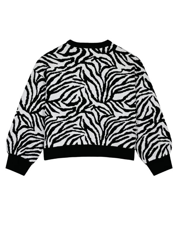 Girl΄s knit zebra animal print pullover