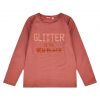 Girl΄s jersey blouse with glitter and velour print on the chest