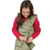 Girl΄s long, sleeveless jacket with hood