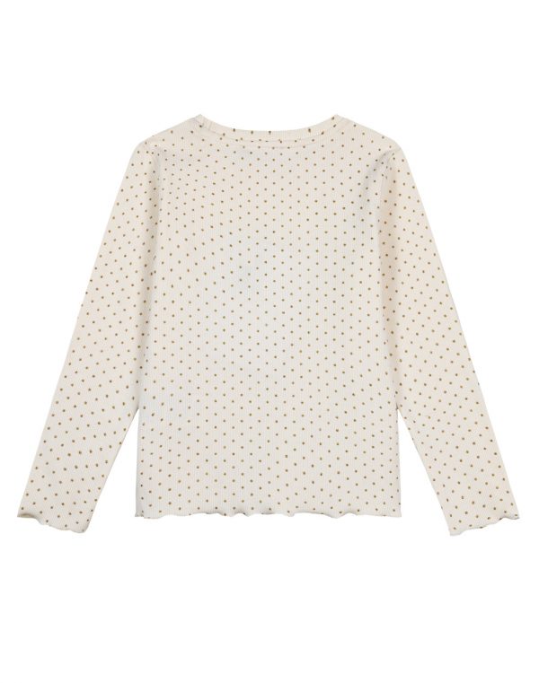 Girl΄s ribbed blouse with glitter polka dot print