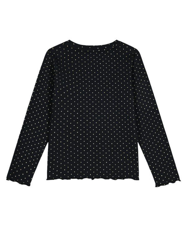 Girl΄s ribbed blouse with glitter polka dot print