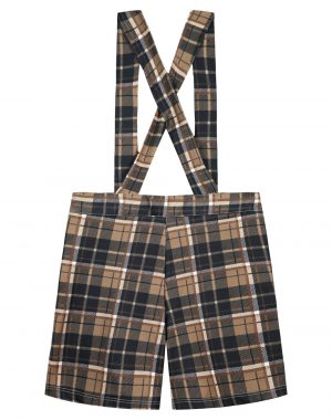 Girlg΄s checkered shorts with shoulder straps